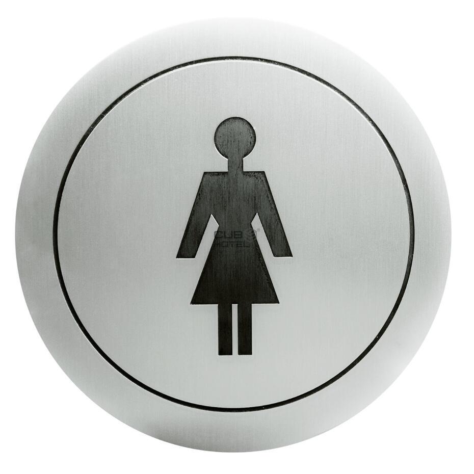 Pictograma WC adesivo Mulher Aço Inox